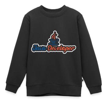 Java Developer with Coffee - Kids Premium Organic Sweatshirt - black - Front - AI Model Kid Female (0cm)