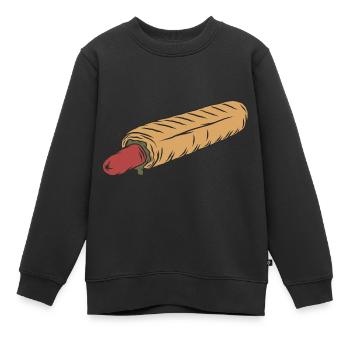 Hot Dog - Kinder Premium Organic Sweatshirt - Schwarz - Vorne - AI Model Kid Female (0cm)
