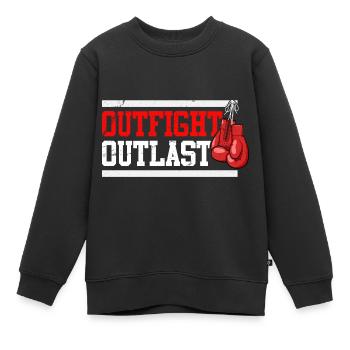 Outfight Outlast Boxing - Kinder Premium Organic Sweatshirt - Schwarz - Vorne - AI Model Kid Female (0cm)