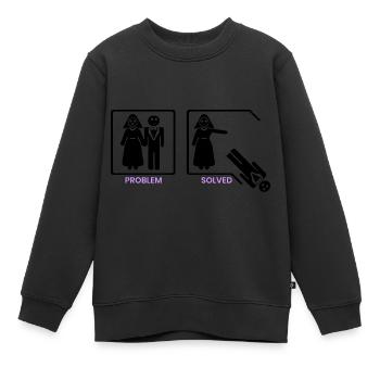 Proud divorced single divorce separation - Kids Premium Organic Sweatshirt - black - Front - AI Model Kid Female (0cm)