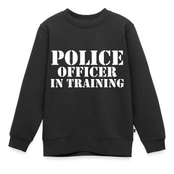 Policier en formation pour les policiers - Sweat Premium enfant bio - noir - Devant - AI Model Kid Female (0cm)