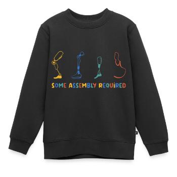 Prosthesis Amputated Disability Gift - Kids Premium Organic Sweatshirt - black - Front - AI Model Kid Female (0cm)