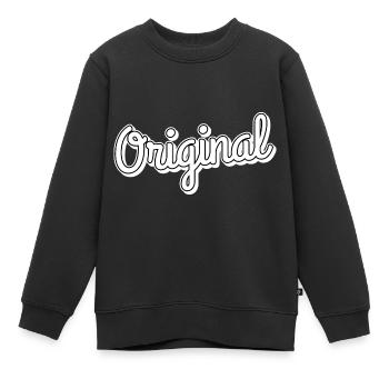 Langue source - Sweat Premium enfant bio - noir - Devant - AI Model Kid Female (0cm)