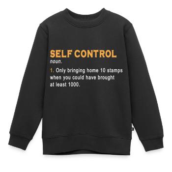 Collectionner les timbres - Sweat Premium enfant bio - noir - Devant - AI Model Kid Female (0cm)