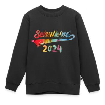 EINSCHULUNG SCHULKIND 2024 SCHULE - Kinder Premium Organic Sweatshirt - Schwarz - Vorne - AI Model Kid Female (0cm)