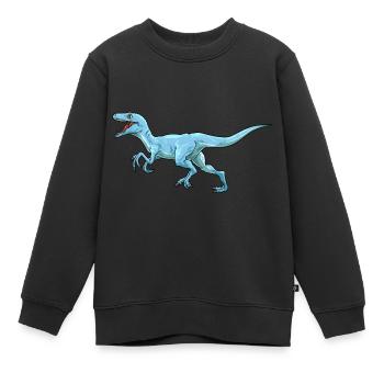 Dinosaurier Velociraptor Raptor Dino - Kinder Premium Organic Sweatshirt - Schwarz - Vorne - AI Model Kid Female (0cm)