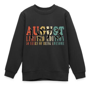 August 1973 Jahrestag August 1973 August - Kinder Premium Organic Sweatshirt - Schwarz - Vorne - AI Model Kid Female (0cm)