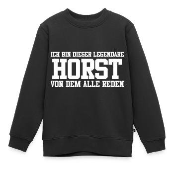 Horst Name Design - Kinder Premium Organic Sweatshirt - Schwarz - Vorne - AI Model Kid Female (0cm)