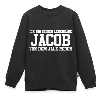 Jacob Name Design - Kinder Premium Organic Sweatshirt - Schwarz - Vorne - AI Model Kid Female (0cm)