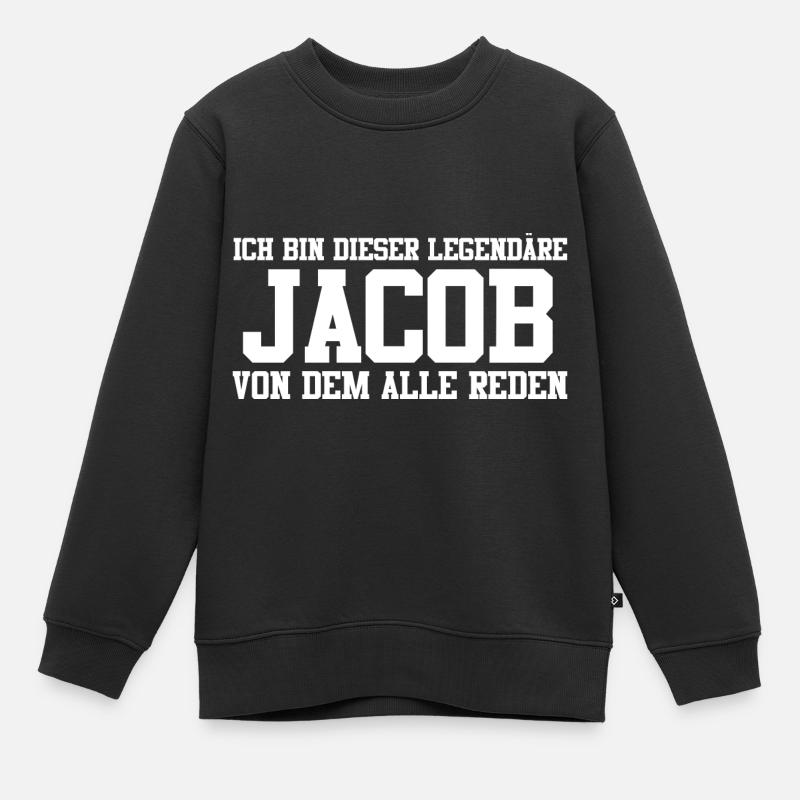 Jacob Name Design - Kinder Premium Organic Sweatshirt - Schwarz