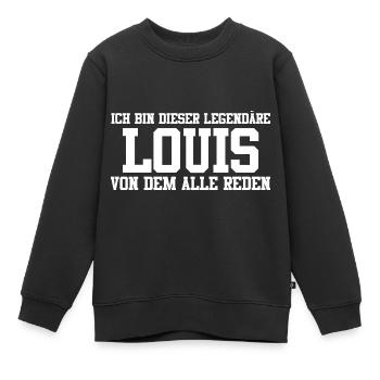 Louis Name Design - Kinder Premium Organic Sweatshirt - Schwarz - Vorne - AI Model Kid Female (0cm)