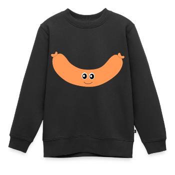 Hotdog Wurst - Kinder Premium Organic Sweatshirt - Schwarz - Vorne - AI Model Kid Female (0cm)