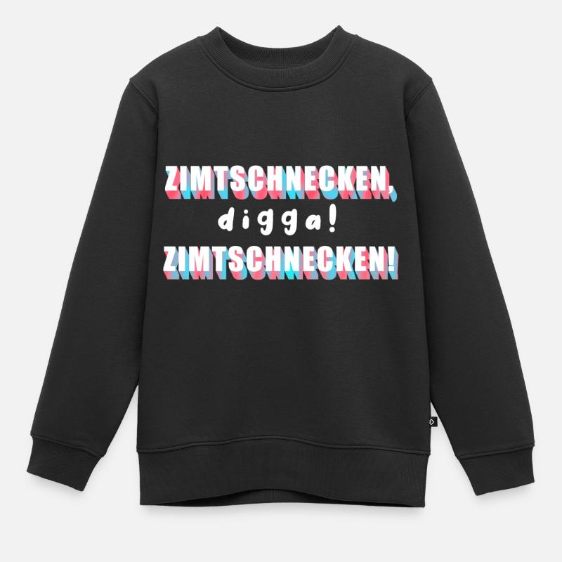 Zimtschnecken Diggah - Kinder Premium Organic Sweatshirt - Schwarz