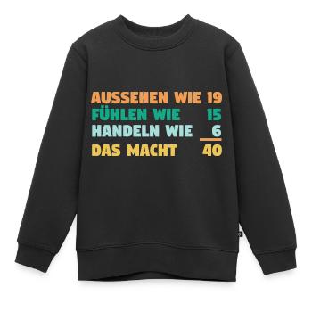 Vierzig Vierzigster 40 Jahre Geburtstag - Kinder Premium Organic Sweatshirt - Schwarz - Vorne - AI Model Kid Female (0cm)
