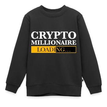 Crypto Millionaire Loading - Kids Premium Organic Sweatshirt - black - Front - AI Model Kid Female (0cm)