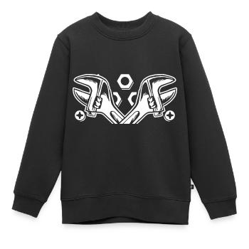Mécanicien - Sweat Premium enfant bio - noir - Devant - AI Model Kid Female (0cm)