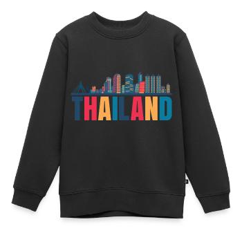 Thailand - Kinder Premium Organic Sweatshirt - Schwarz - Vorne - AI Model Kid Female (0cm)