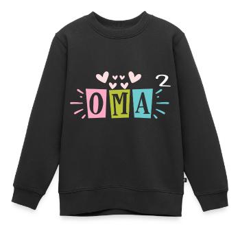 Oma hoch Zwei - Kinder Premium Organic Sweatshirt - Schwarz - Vorne - AI Model Kid Female (0cm)