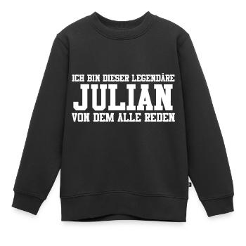 Julian Name Design - Kinder Premium Organic Sweatshirt - Schwarz - Vorne - AI Model Kid Female (0cm)