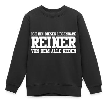 Reiner Name Design - Kinder Premium Organic Sweatshirt - Schwarz - Vorne - AI Model Kid Female (0cm)