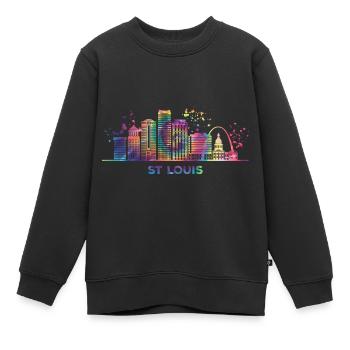 Horizon de Saint-Louisiain Saint-Louis - Sweat Premium enfant bio - noir - Devant - AI Model Kid Female (0cm)