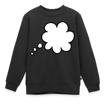 Bulle de pensée bulle de pensée thought bubble - Sweat Premium enfant bio - noir - Devant - AI Model Kid Female (0cm)