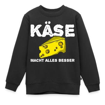 Käse - Kinder Premium Organic Sweatshirt - Schwarz - Vorne - AI Model Kid Female (0cm)