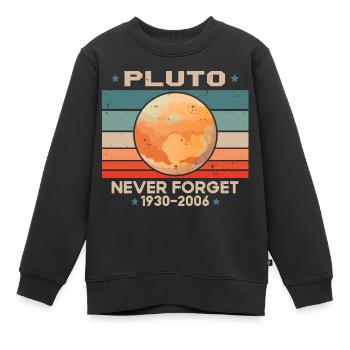 Vintage Never Forget Pluto Retro - Kinder Premium Organic Sweatshirt - Schwarz - Vorne - AI Model Kid Female (0cm)