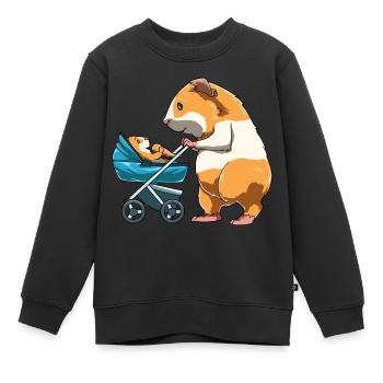 Meerschweinchen Mama Kinderwagen Meerschweinchen - Kinder Premium Organic Sweatshirt - Schwarz - Vorne - AI Model Kid Female (0cm)