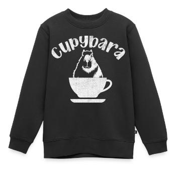 Capybara Wasserschwein Nagetier - Kinder Premium Organic Sweatshirt - Schwarz - Vorne - AI Model Kid Female (0cm)