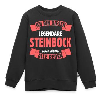 Sternzeichen Steinbock - Kinder Premium Organic Sweatshirt - Schwarz - Vorne - AI Model Kid Female (0cm)
