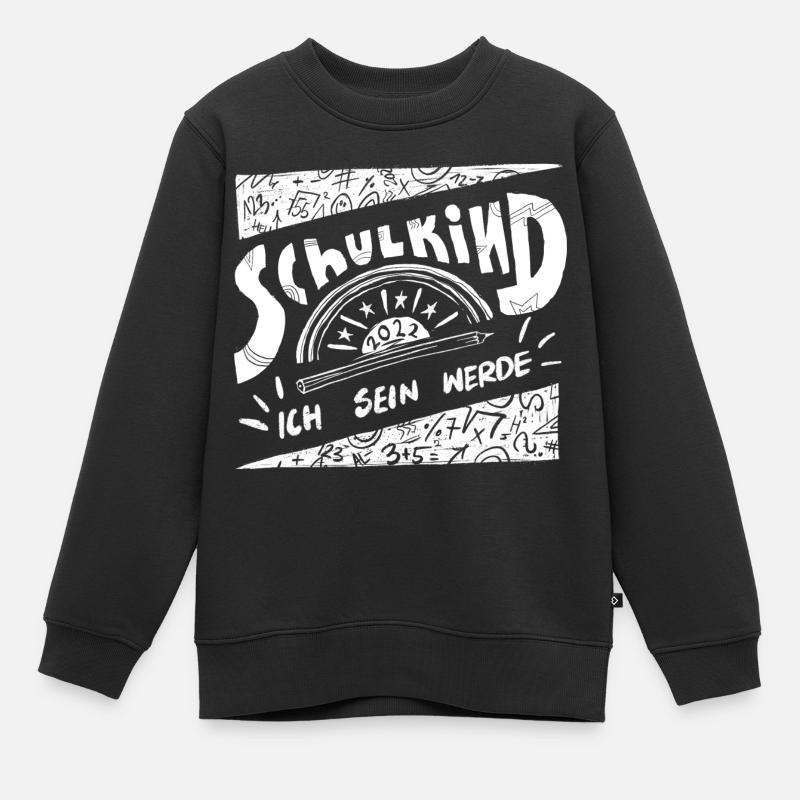 Ich werde Schulkind sein - Kinder Premium Organic Sweatshirt - Schwarz