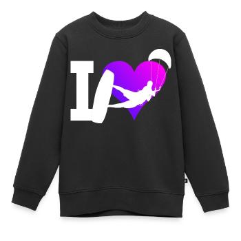 Kitesurf Damen Kite Kitesurfen Kitesurfer - Kinder Premium Organic Sweatshirt - Schwarz - Vorne - AI Model Kid Female (0cm)