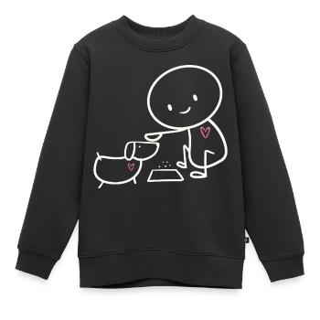 Niedlich Hundebesitzer Geschenk für Hundebesitzer - Kinder Premium Organic Sweatshirt - Schwarz - Vorne - AI Model Kid Female (0cm)