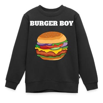 Burger Boy Burger Amateurs - Sweat Premium enfant bio - noir - Devant - AI Model Kid Female (0cm)