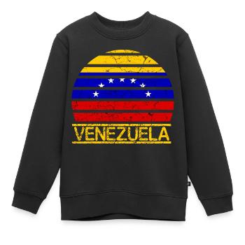 Drapeau du Venezuela - Sweat Premium enfant bio - noir - Devant - AI Model Kid Female (0cm)