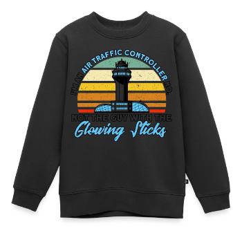 Luftverkehrskontrolle Fluglotse Flughafen Geschenk - Kinder Premium Organic Sweatshirt - Schwarz - Vorne - AI Model Kid Female (0cm)
