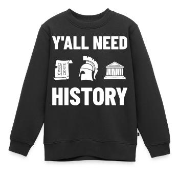 History Teacher Lesson Professor Historian - Kids Premium Organic Sweatshirt - black - Front - AI Model Kid Female (0cm)