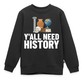 History Teacher Lesson Professor Historian - Kids Premium Organic Sweatshirt - black - Front - AI Model Kid Female (0cm)