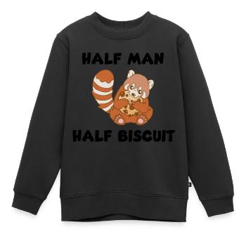 Mi-homme, mi-biscuit - Sweat Premium enfant bio - noir - Devant - AI Model Kid Female (0cm)