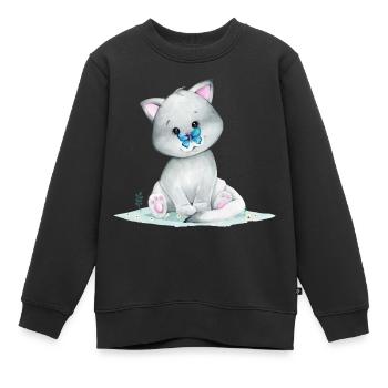 Cute arctic fox - Kids Premium Organic Sweatshirt - black - Front - AI Model Kid Female (0cm)