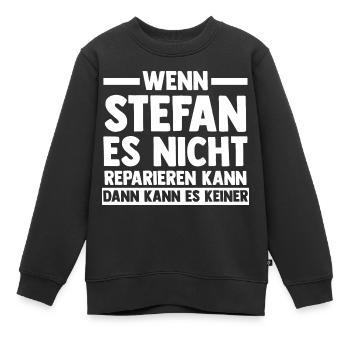 Stefan - Kinder Premium Organic Sweatshirt - Schwarz - Vorne - AI Model Kid Female (0cm)