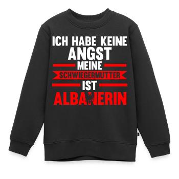 Ich habe keine Angst meine Schwiegermutter ist Alb - Kinder Premium Organic Sweatshirt - Schwarz - Vorne - AI Model Kid Female (0cm)
