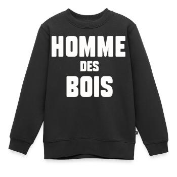 Homme des bois - Sweat Premium enfant bio - noir - Devant - AI Model Kid Female (0cm)