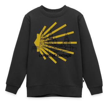 Camino - Camino de Santiago - Pèlerinage - Santiago - Sweat Premium enfant bio - noir - Devant - AI Model Kid Female (0cm)