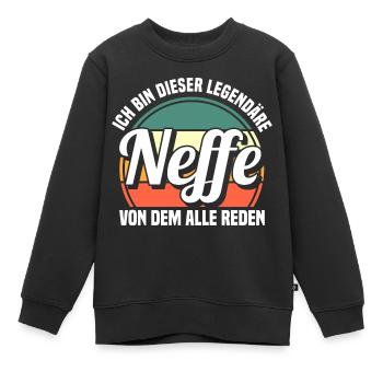 Neffe - Kinder Premium Organic Sweatshirt - Schwarz - Vorne - AI Model Kid Female (0cm)