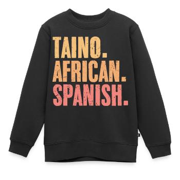 Retro Taino Africain Espagnol Pour Boricua Latino - Sweat Premium enfant bio - noir - Devant - AI Model Kid Female (0cm)