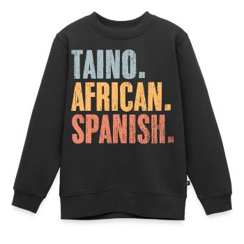 Vintage Taino African Spanish A Boricua Latino - Kinder Premium Organic Sweatshirt - Schwarz - Vorne - AI Model Kid Female (0cm)