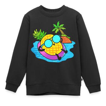 Ananas entspannen Tourist - Kinder Premium Organic Sweatshirt - Schwarz - Vorne - AI Model Kid Female (0cm)