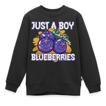 Blaubeeren - Kinder Premium Organic Sweatshirt - Schwarz - Vorne - AI Model Kid Female (0cm)